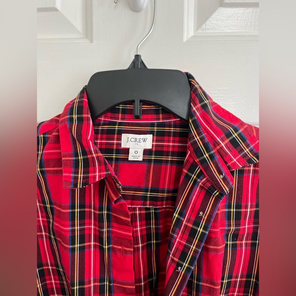 J Crew size 0 tartan plaid fitted shirt dress 100% cotton - Picture 3 of 5